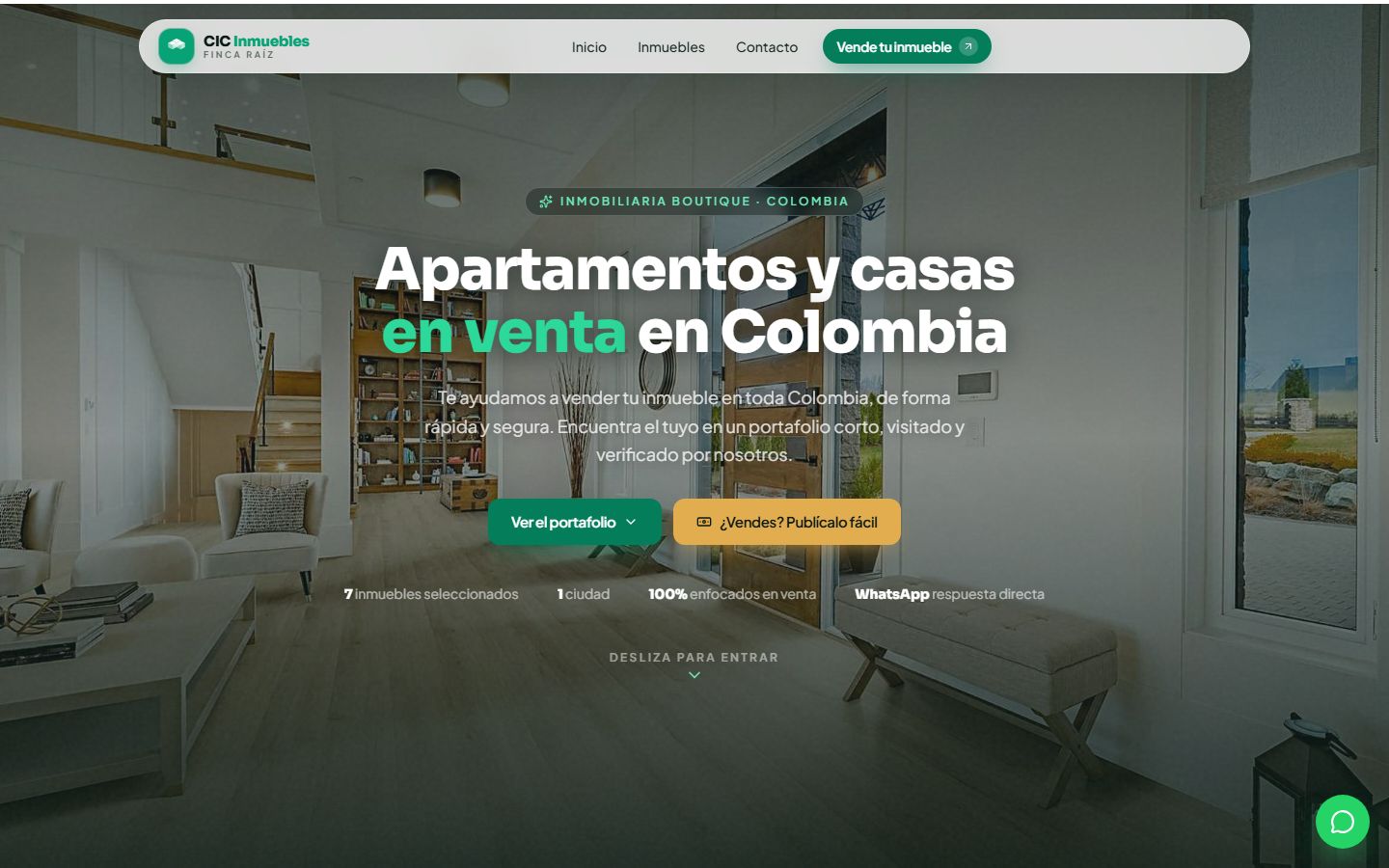 Plataforma CIC Inmuebles: apartamentos y casas en venta en Colombia